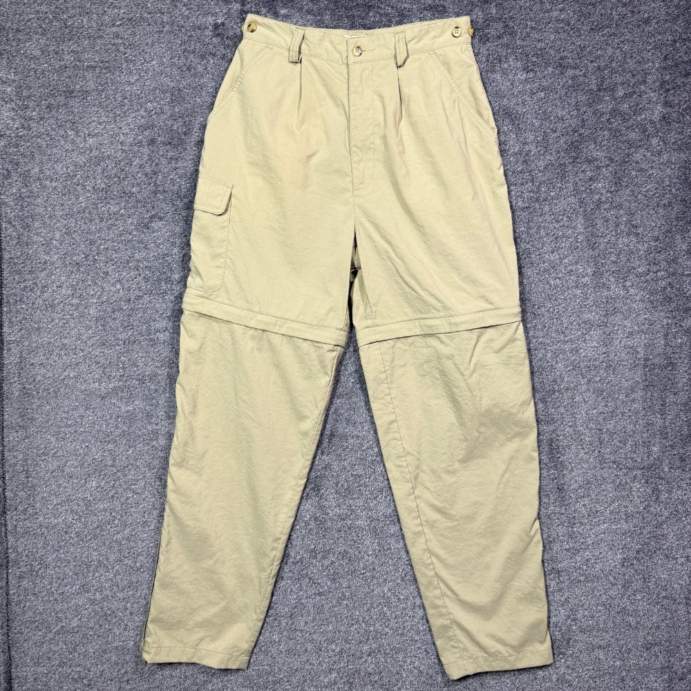 TravelSmith Convertible Pants Womens 8 Khaki Nylon Zip Off Hiking Shorts Tan‎